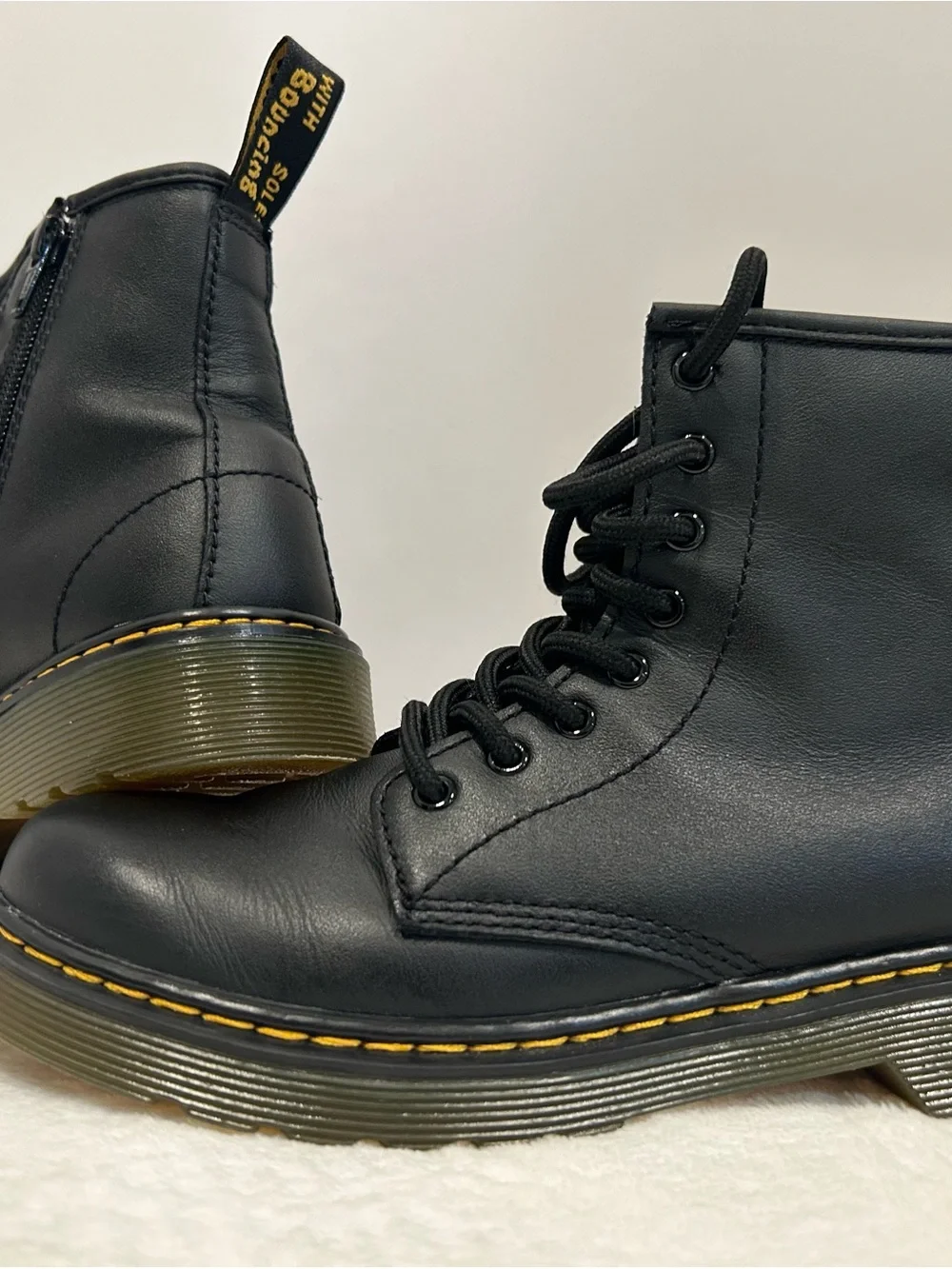 Dr. Martens 1460 J Softy T Black Leather Boots Kids US 3 EU 34